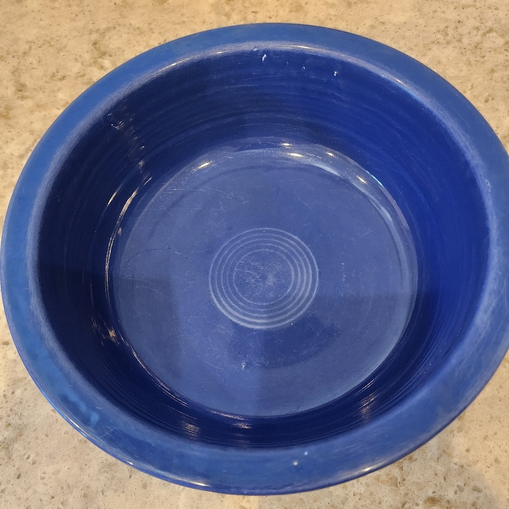 Vintage 1940's Fiesta Cobalt Blue Serving Bowl #
